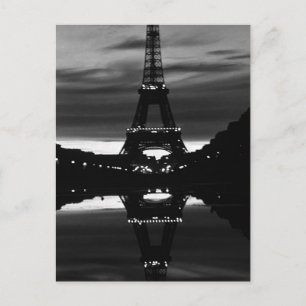 Cartão Postal Torre Eiffel Paris França vintage reflexão