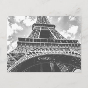 Cartão Postal Torre Eiffel, Paris, France em preto e branco