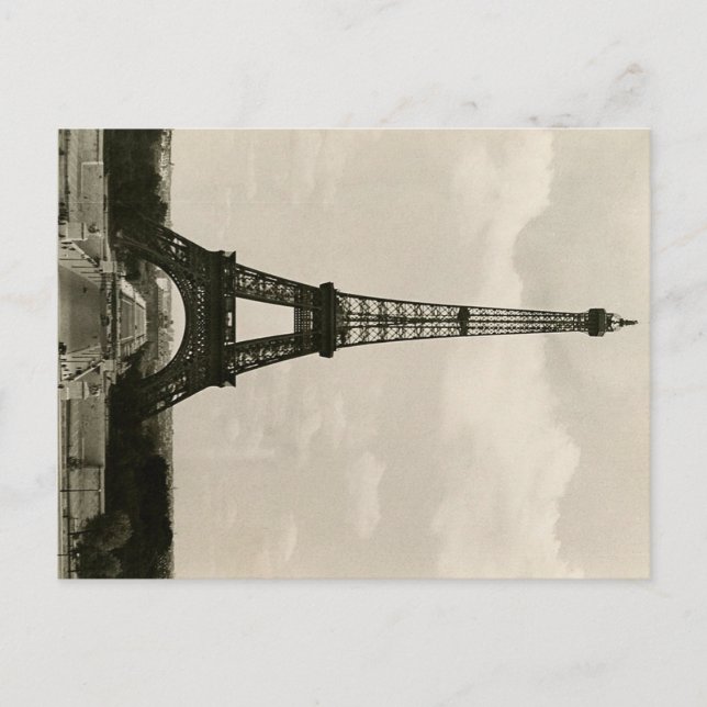 Cartão Postal Torre Eiffel Preta e Branca (Frente)