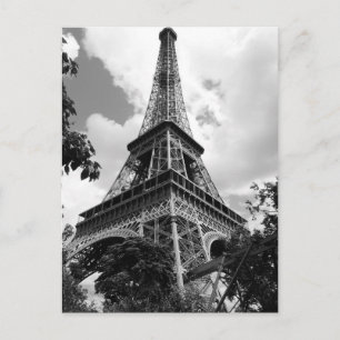 Cartão Postal Torre Eiffel Preto e Branco em Paris