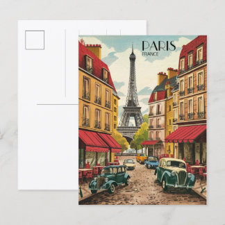 Cartão Postal Torre Eiffel Tour Paris França presentes velhos ru