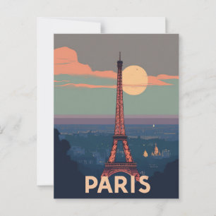 Cartão Postal Torre Eiffel Viagem Vintage Paris Retro