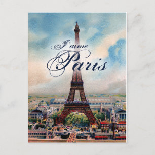 Cartão Postal Torre Eiffel Vintage