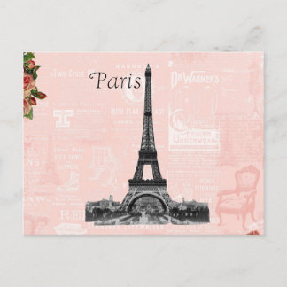 Cartão Postal Torre Eiffel Vintage