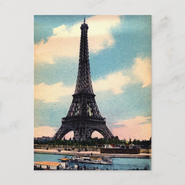 Cartão Postal Torre Eiffel Vintage (Frente)