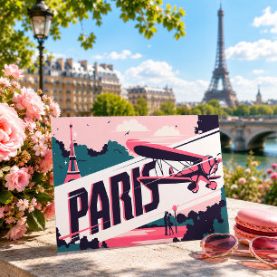 Cartão Postal Torre Eiffel Vintage Paris Casal de Amor Viagem