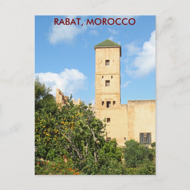 Cartão Postal Torre em Rabat, Marrocos (Frente)