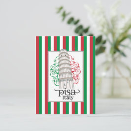 Cartão Postal Torre Inclinada de Pisa Itália para Entusiastas de