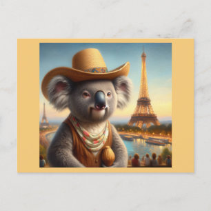 Cartão Postal Torre Koala Eiffel
