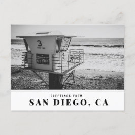 Cartão Postal Torre salva-vidas em Torrey Pines Beach San Diego