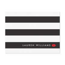 Torre-se Artista Luxe Black/White Stripes Red Lábi