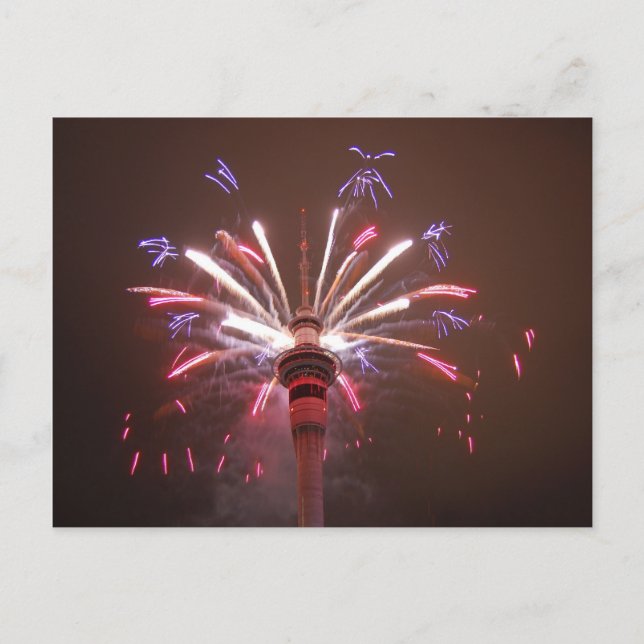 Cartão Postal Torre Sky de Auckland (Frente)