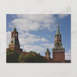 Cartão Postal Torre Spasskaya na Praça Vermelha, Moscou, Rússi