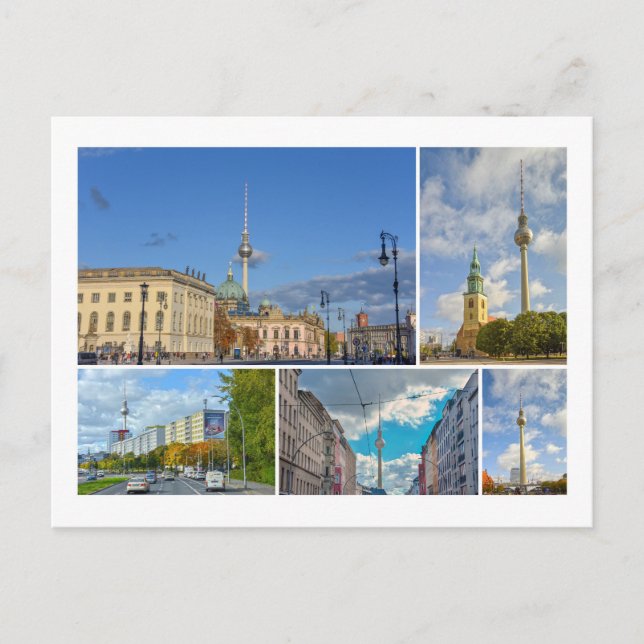 Cartão Postal Torre Televisiva, Berlim, Alemanha (Frente)