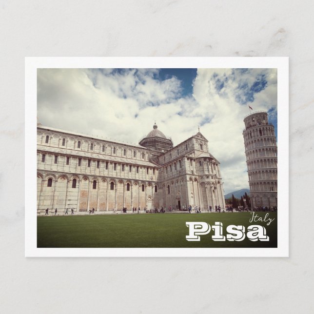 Cartão Postal Torre tenente de fotografia viagem Pisa europe (Frente)