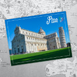 Cartão Postal Torre tenente de fotografia viagem Pisa europe<br><div class="desc">A bela Torre de Pisa e o Domo em Piazza Dei Miracoli num dia ensolarado de verão. Toscana,  Itália</div>