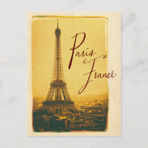 Cartão Postal torre vintage eiffel