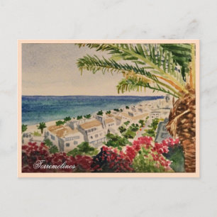 Cartão Postal Torremolinos Costa del Sol Espanha aquarela