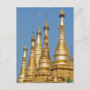 Cartão Postal Torres da Pagode Shwedagon