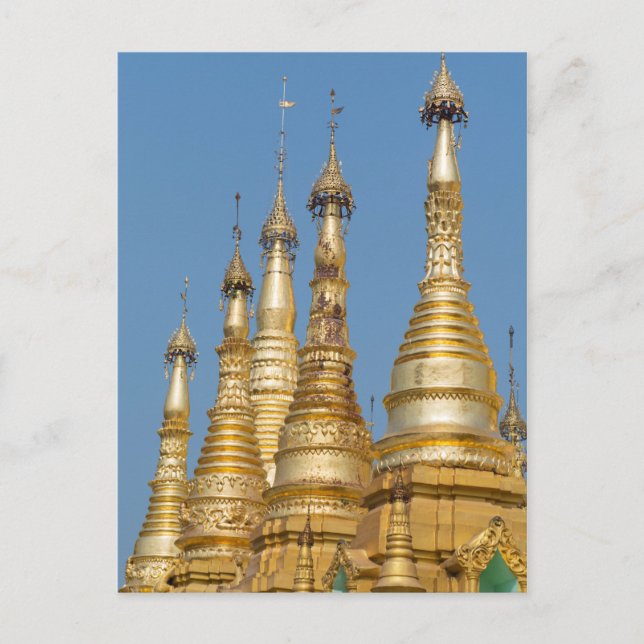 Cartão Postal Torres da Pagode Shwedagon (Frente)