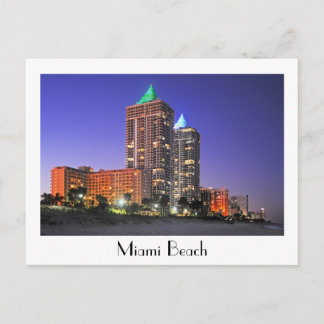 Cartão Postal Torres Diamantes Azul e Verde, Miami Beach