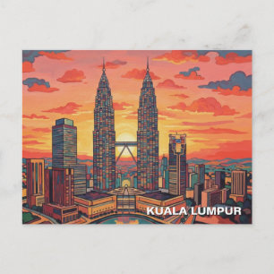 Cartão Postal Torres Gêmeas Petronas de Kuala Lumpur