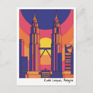 Cartão Postal Torres Gêmeas Petronas de Kuala Lumpur
