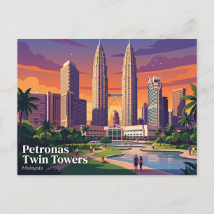 Cartão Postal Torres Gêmeas Petronas Malásia