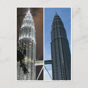 Cartão Postal torres noturnas de petronas