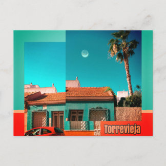 Cartão Postal Torrevieja, Alicante em Laranja e Turquesa