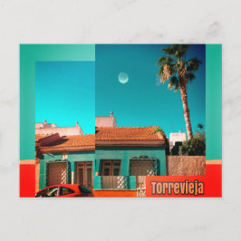 Cartão Postal Torrevieja, Alicante em Laranja e Turquesa