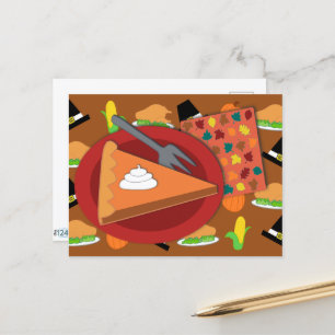 Cartão Postal Torta de Ação de Graças 