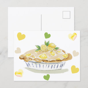 Cartão Postal Torta de Limão Aquarela