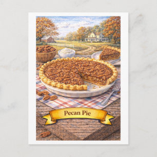 Cartão Postal Torta de Noz-Pecã (Série de Comida Americana)