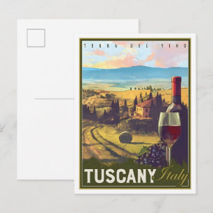 Cartão Postal Toscana Itália Viagens Antigas