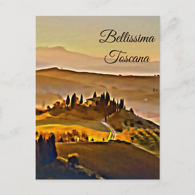 Cartão Postal *~* Toscana - Língua Italiana Bellissima Toscana (Frente)