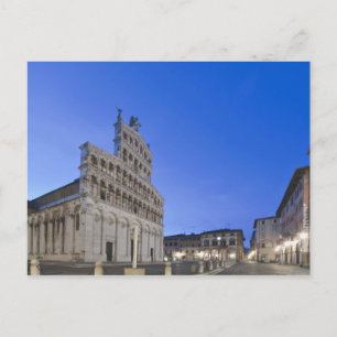 Cartão Postal Toscana, Lucca, Piazza San Michele ao Amanhecer