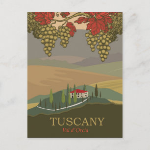 Cartão Postal Toscana, região de Val d'Orcia, Itália, viagem
