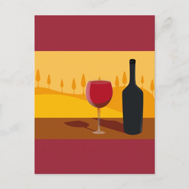 Cartão Postal Toscânia de vinho tinto (Frente)