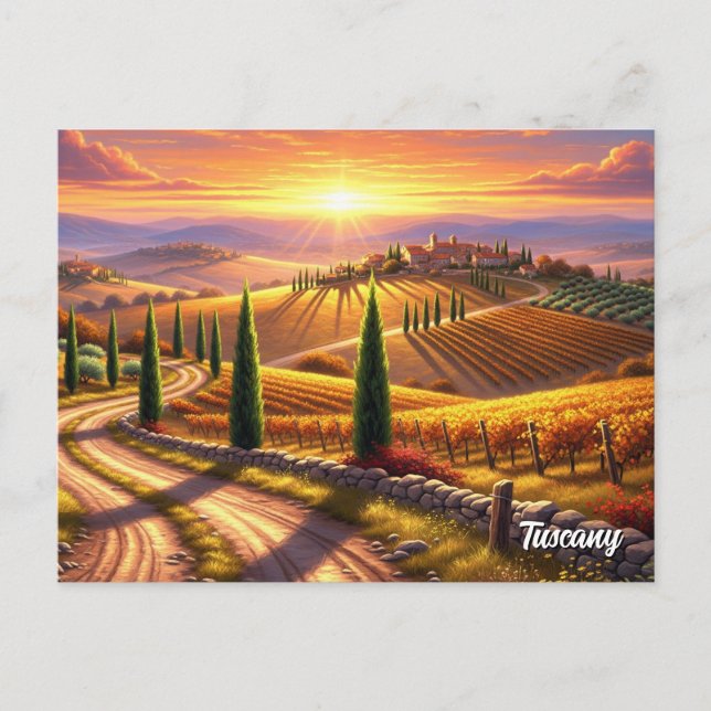 Cartão Postal Toscânia - Villa Italiana (Frente)