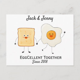Cartão Postal Tostada feliz engraçada e fofa Excelente juntos