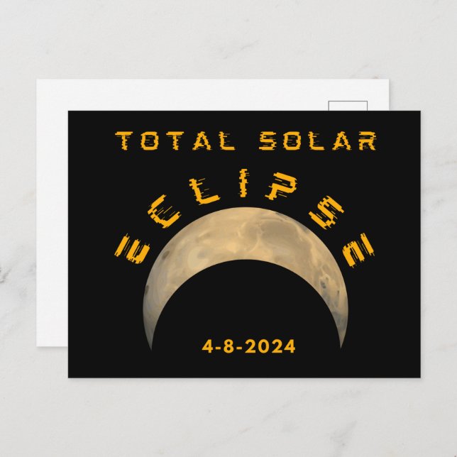 CARTÃO POSTAL TOTAL DA LUA SOLAR ECLIPSE SUN EARTH (Frente/Verso)