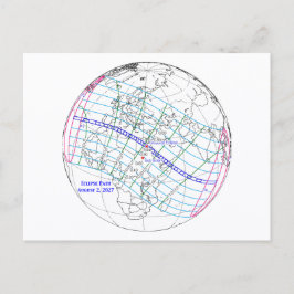 Cartão Postal Total Solar Eclipse 2027 Map