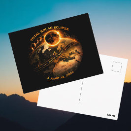 Cartão Postal Total Solar Eclipse August 2026 Path of Totality