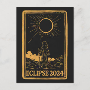 Cartão Postal Total Solar Eclipse EUA 8 de abril de 2024 Celesti