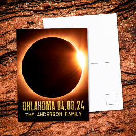 Cartão Postal Total Solar Eclipse Oklahoma 2024 Personalizado