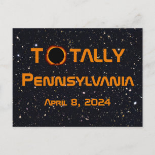Cartão Postal Totalmente Pensilvânia 2024 Solar Eclipse