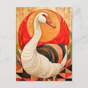 Cartão Postal Tótem de Ganso – Espírito Art Déco Protetor