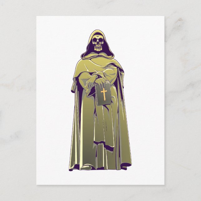 Cartão Postal Totenkopf Schädel Mönch (Frente)