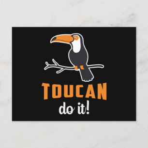 Cartão Postal Toucan Do It Bird Watcher Assistindo Tocantes Retr